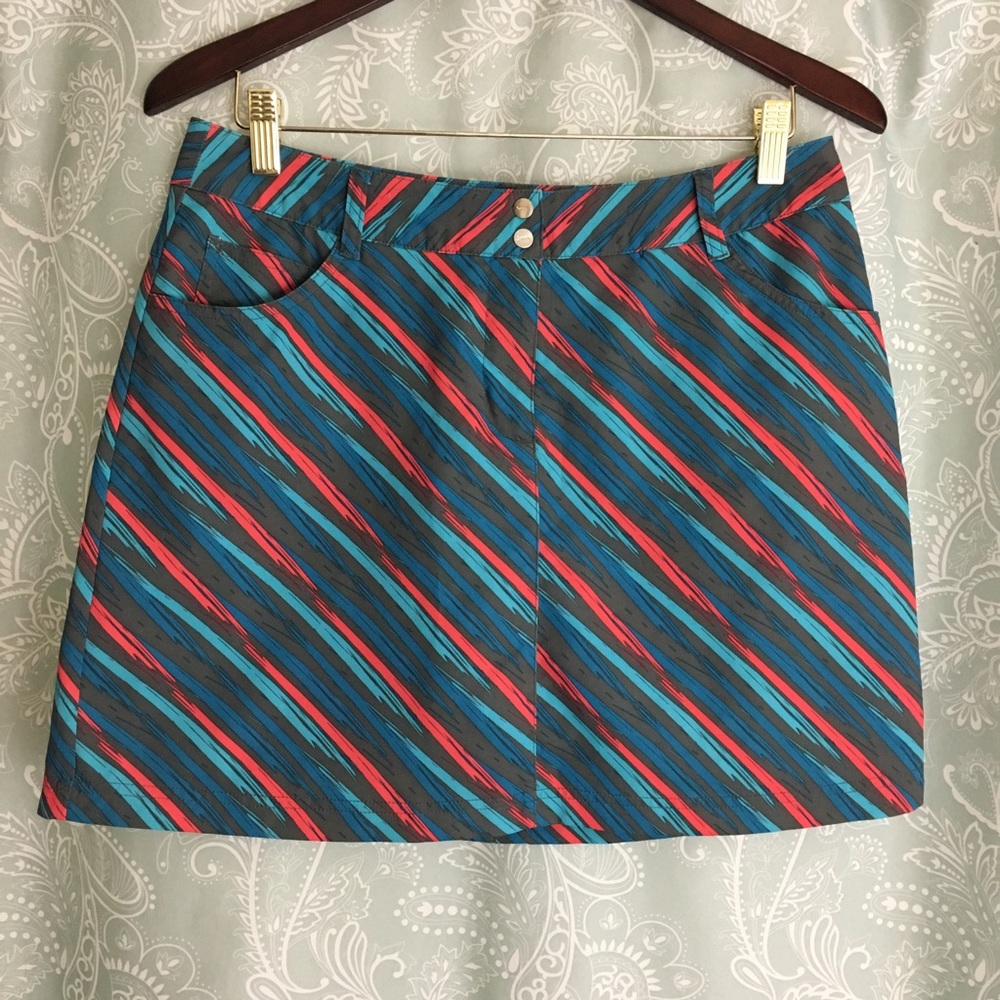 Slazenger 6 Skirt Skort Shorts Golf Blue Red Gray
